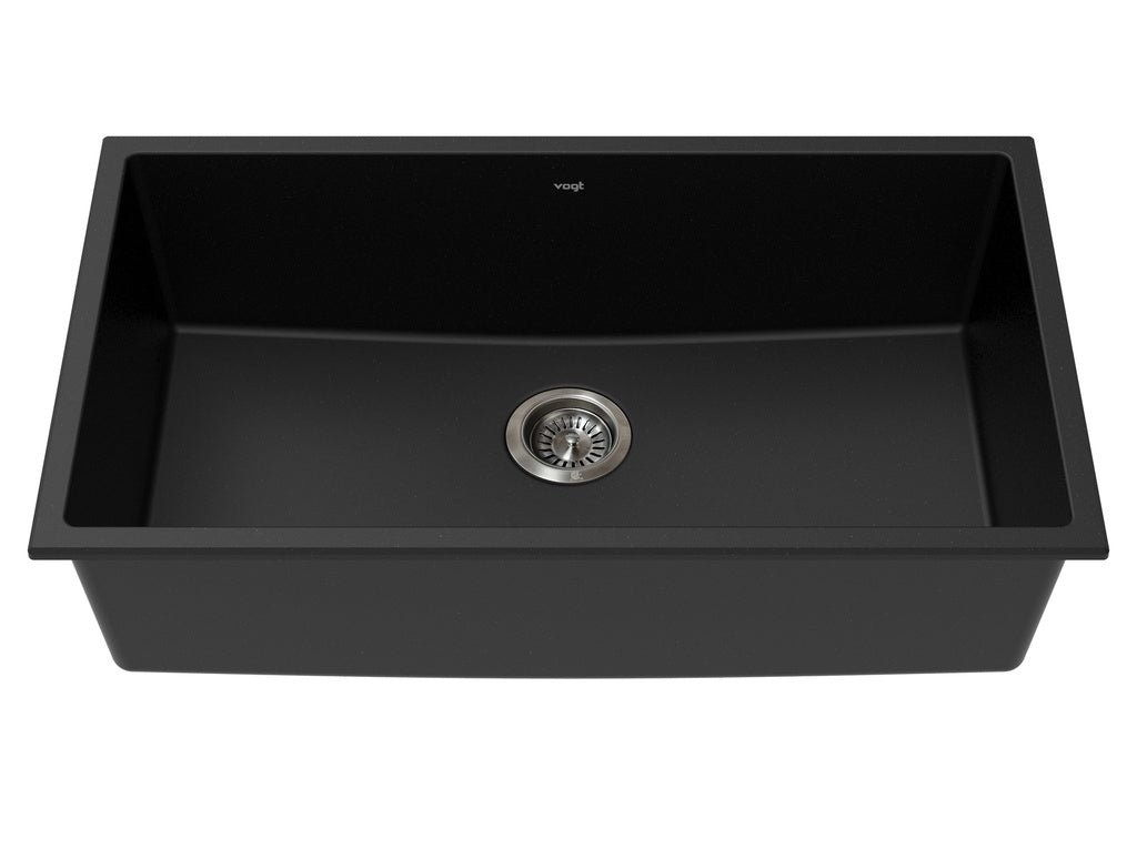 Vogt Wolfsberg Vogranite Kitchen Sink in Onyx Black - KS.3218.W01G-61