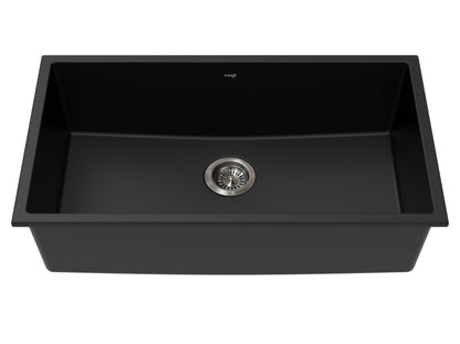 Vogt Wolfsberg Vogranite Kitchen Sink in Onyx Black - KS.3218.W01G-61