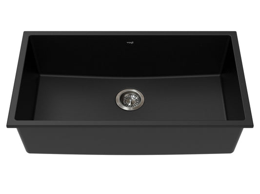 Vogt Wolfsberg Vogranite Kitchen Sink in Onyx Black - KS.3218.W01G-61