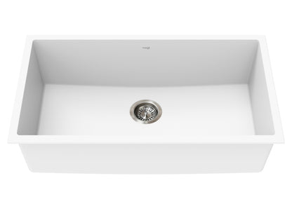 Vogt Wolfsberg Vogranite Kitchen Sink in Frost White - KS.3218.W04G-61