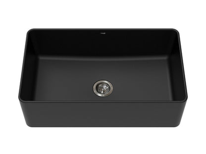Vogt Neustadt Vogranite Apron-Front Farmhouse Kitchen Sink in Onyx Black - KS.3319.N01G-61