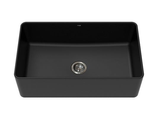Vogt Neustadt Vogranite Apron-Front Farmhouse Kitchen Sink in Onyx Black - KS.3319.N01G-61