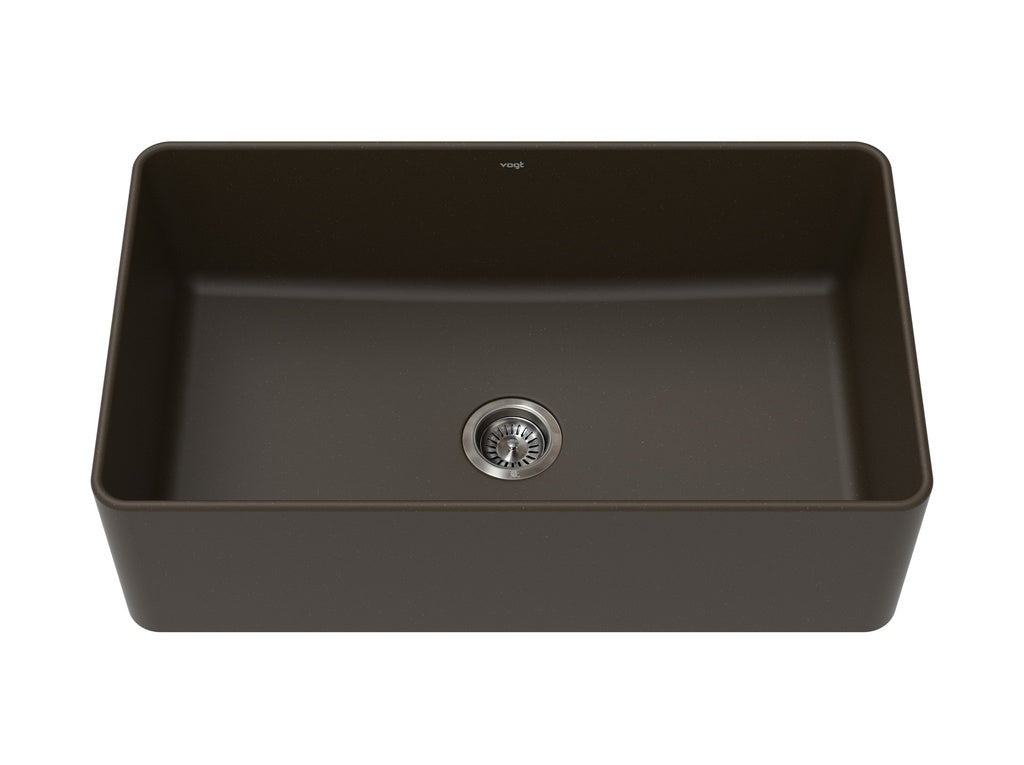 Vogt Neustadt Vogranite Apron-Front Farmhouse Kitchen Sink in Java Brown - KS.3319.N03G-61