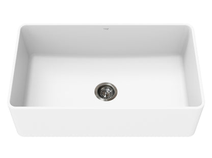 Vogt Neustadt Vogranite Apron-Front Farmhouse Kitchen Sink in Frost White - KS.3319.N04G-61