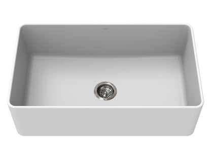Vogt Neustadt Vogranite Apron-Front Farmhouse Kitchen Sink in Powder Grey - KS.3319.N05G-61
