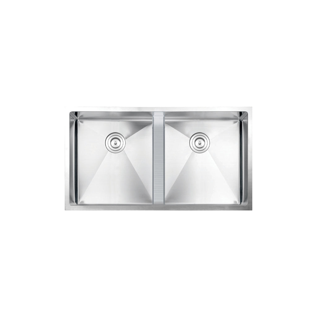 Vogt Lavanttal 16-Gauge Undermount Double-Bowl Stainless Steel Kitchen Sink with Bottom Grid - KS.3418.L16R-64