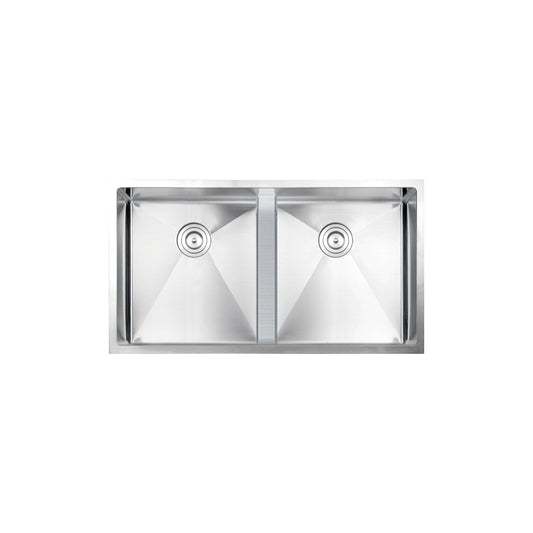 Vogt Lavanttal 16-Gauge Undermount Double-Bowl Stainless Steel Kitchen Sink with Bottom Grid - KS.3418.L16R-64