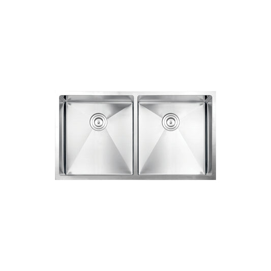 Vogt Völker 16-Gauge Undermount Double-Bowl Stainless Steel Kitchen Sink with Bottom Grid - KS.3418.V16R-64