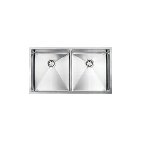 Vogt Völker 18-Gauge Undermount Double-Bowl Stainless Steel Kitchen Sink - KS.3418.V18R-61