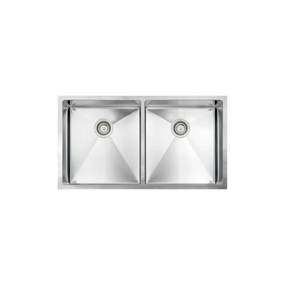 Vogt Völker 18-Gauge Undermount Double-Bowl Stainless Steel Kitchen Sink with Bottom Grid - KS.3418.V18R-63