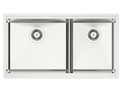 Vogt Drau 3460 18-Gauge Undermount Double-Bowl Stainless Steel Workstation Kitchen Sink - KWS.3419.D6-65