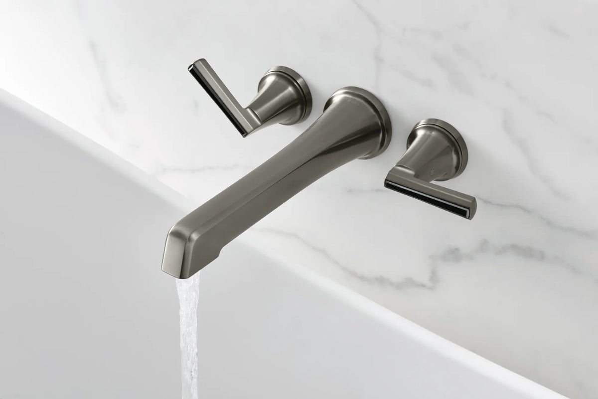 Brizo T70498 in SL, installation inspiration; other fixtures and optional accessories shown are sold separately.