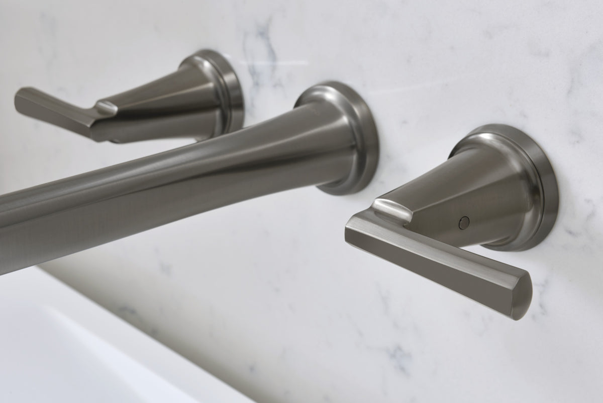 Brizo T70498 in SL, installation inspiration; other fixtures and optional accessories shown are sold separately.