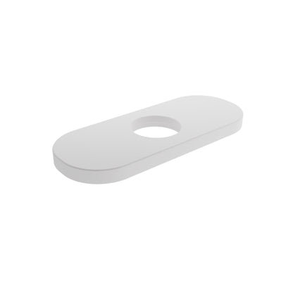 Baril Single-Hole Lavatory Faucet Oblong Plate - White
