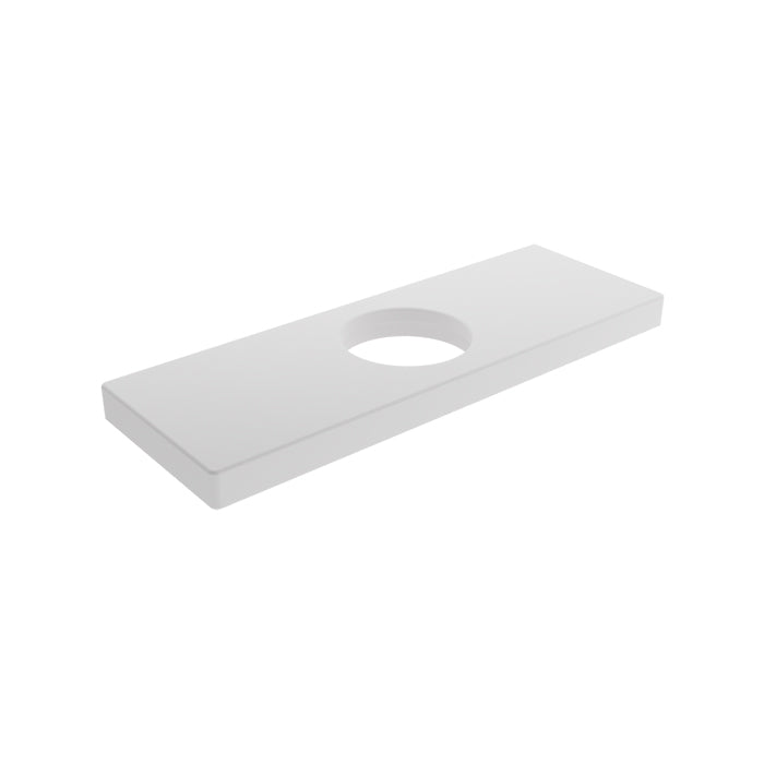 Baril Single-Hole Lavatory Faucet Rectangular Plate - White