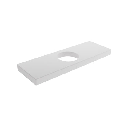 Baril Single-Hole Lavatory Faucet Rectangular Plate - White