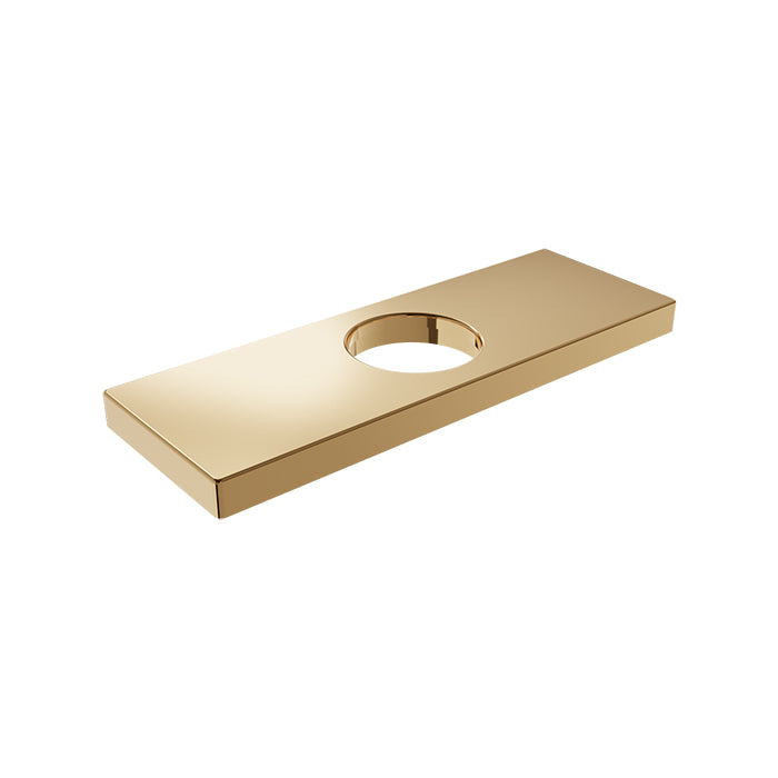 Baril Single-Hole Lavatory Faucet Rectangular Plate - Gold
