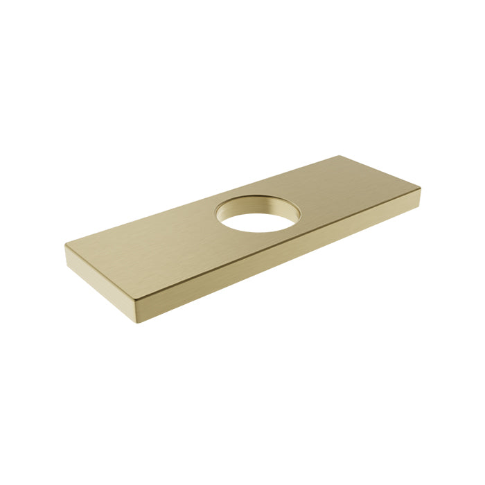 Baril Single-Hole Lavatory Faucet Rectangular Plate - Satin Brass