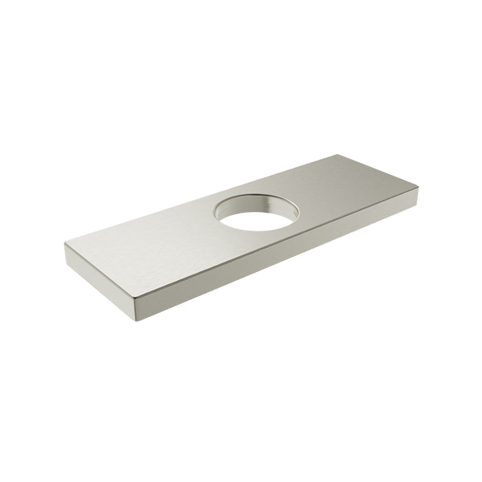 Baril Single-Hole Lavatory Faucet Rectangular Plate - Brushed Nickel