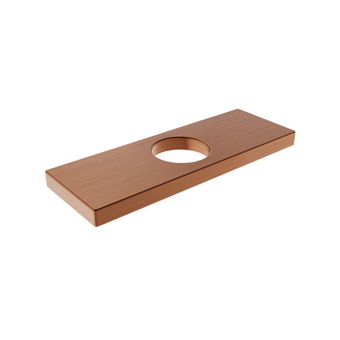 Baril Single-Hole Lavatory Faucet Rectangular Plate - Satin Copper