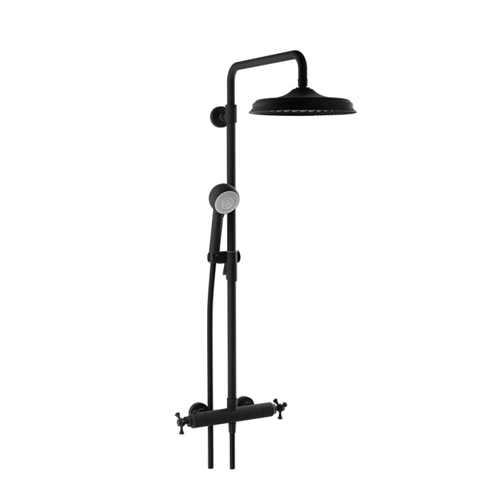 Baril Eva B71 Complete Thermostatic Shower System On Column - Matte Black