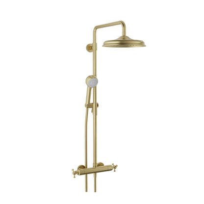 Baril Eva B71 Complete Thermostatic Shower System On Column - Satin Brass
