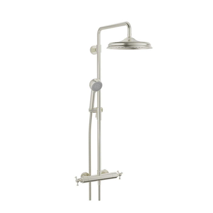 Baril Eva B71 Complete Thermostatic Shower System On Column - Brushed Nickel