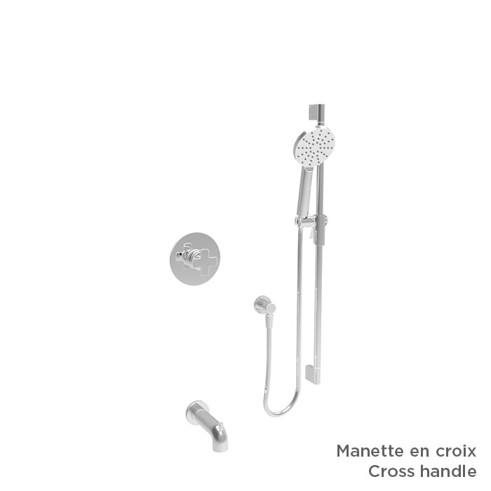 Baril Air B80 TRO-2201-80 in Chrome shown with optional M80-9100-20 handle kit, sold separately; rough-in sold separately