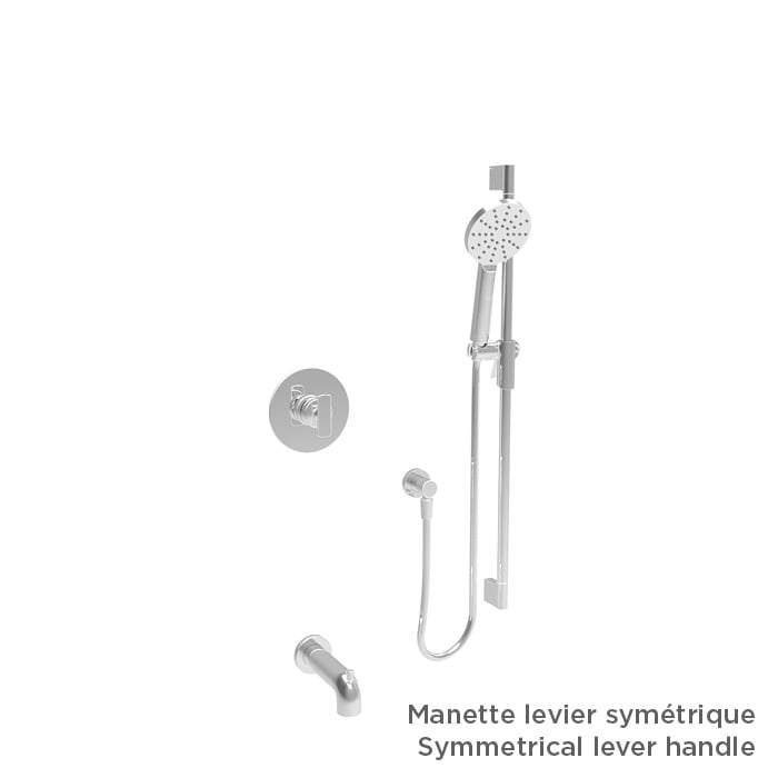 Baril Air B80 TRO-2201-80 in Chrome shown with optional M80-9100-30 handle kit, sold separately; rough-in sold separately