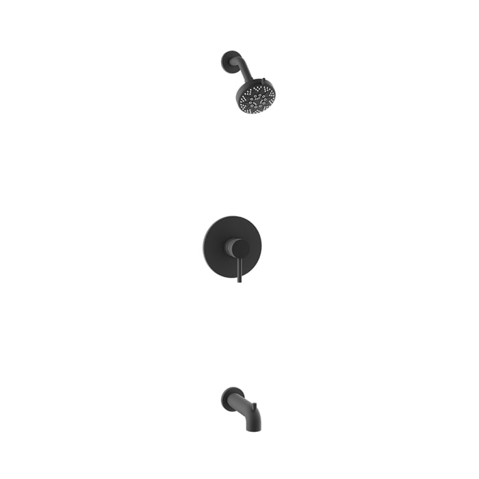 Baril Zip B66 Complete Pressure-Balanced Tub & Shower Kit - Matte Black
