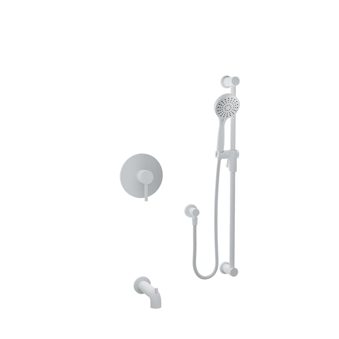 Baril Zip B66 Complete Pressure-Balanced Tub & Shower Kit with Hand Shower - White