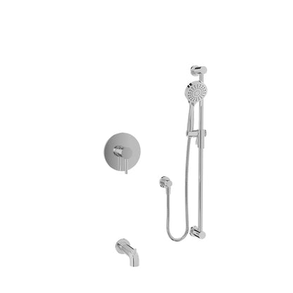 Baril Zip B66 Complete Pressure-Balanced Tub & Shower Kit with Hand Shower - Polished Chrome