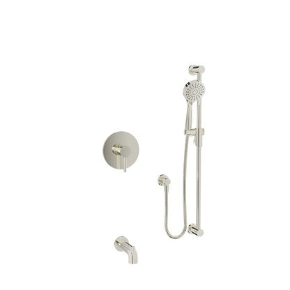 Baril Zip B66 Complete Pressure-Balanced Tub & Shower Kit with Hand Shower - Polished Nickel