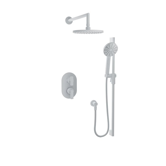 Baril Air B80 Pressure-Balanced Shower Kit with 8" Round Head & Hand Shower - PRO-2801-80 - White