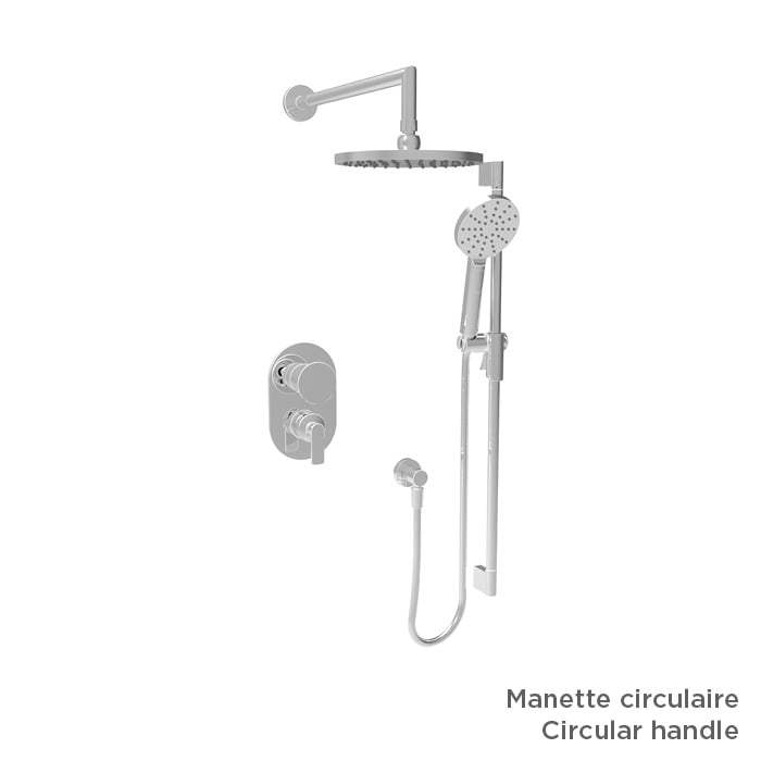 Baril Air B80 TRO-2801-80 in Chrome shown with optional M80-9180-14 handle kit, sold separately; rough-in sold separately