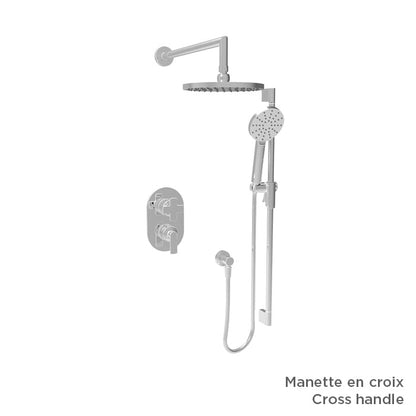 Baril Air B80 TRO-2801-80 in Chrome shown with optional M80-9180-24 handle kit, sold separately; rough-in sold separately