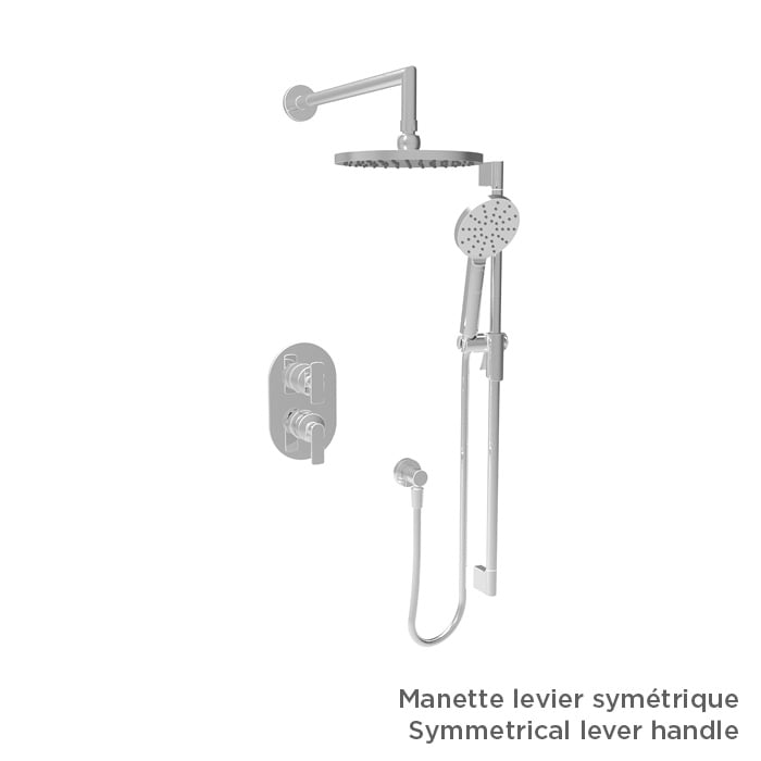 Baril Air B80 TRO-2801-80 in Chrome shown with optional M80-9180-34 handle kit, sold separately; rough-in sold separately