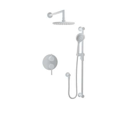 Baril Zip B66 Complete Pressure-Balanced Shower Kit with Head & Hand Shower - White