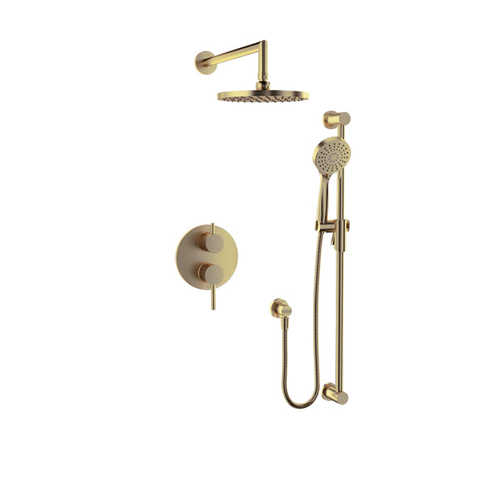 Baril Zip B66 Complete Pressure-Balanced Shower Kit with Head & Hand Shower - Warm Gold