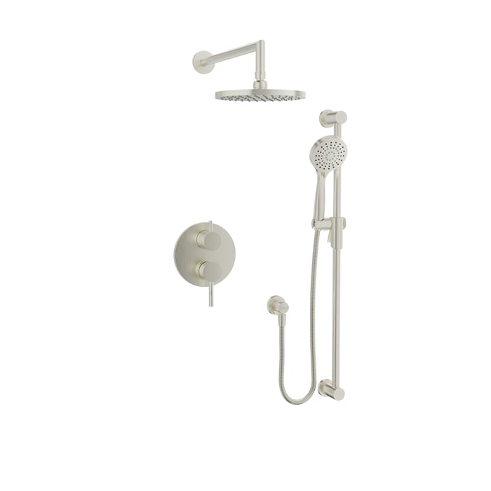 Baril Zip B66 Complete Pressure-Balanced Shower Kit with Head & Hand Shower - Brushed Nickel