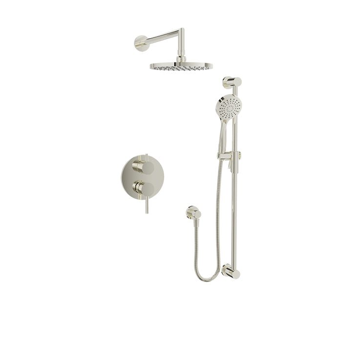 Baril Zip B66 Complete Pressure-Balanced Shower Kit with Head & Hand Shower - Polished Nickel