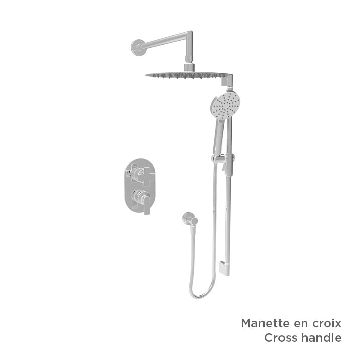 Baril Air B80 TRO-2811-80 in Chrome shown with optional M80-9180-24 handle kit, sold separately; rough-in sold separately