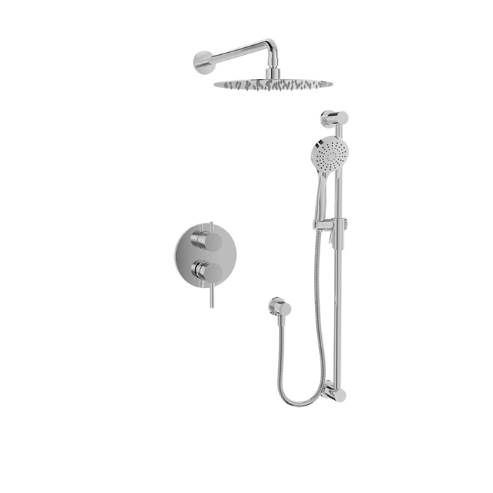 Baril Zip B66 Complete Pressure-Balanced Shower Kit with Rain Head & Hand Shower - Polished Chrome
