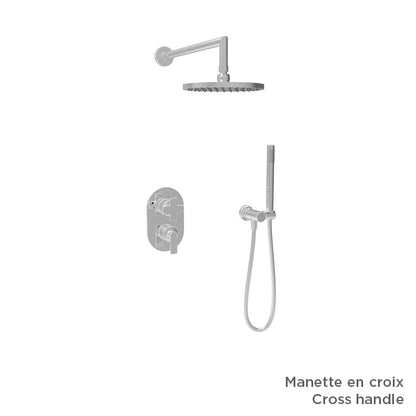 Baril Air B80 TRO-2891-80 in Chrome shown with optional M80-9180-24 handle kit, sold separately; rough-in sold separately