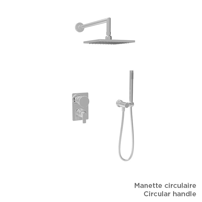 Baril Air B80 TRO-2892-80 in Chrome shown with optional M80-9180-14 handle kit, sold separately; rough-in sold separately