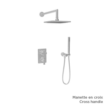 Baril Air B80 TRO-2892-80 in Chrome shown with optional M80-9180-24 handle kit, sold separately; rough-in sold separately