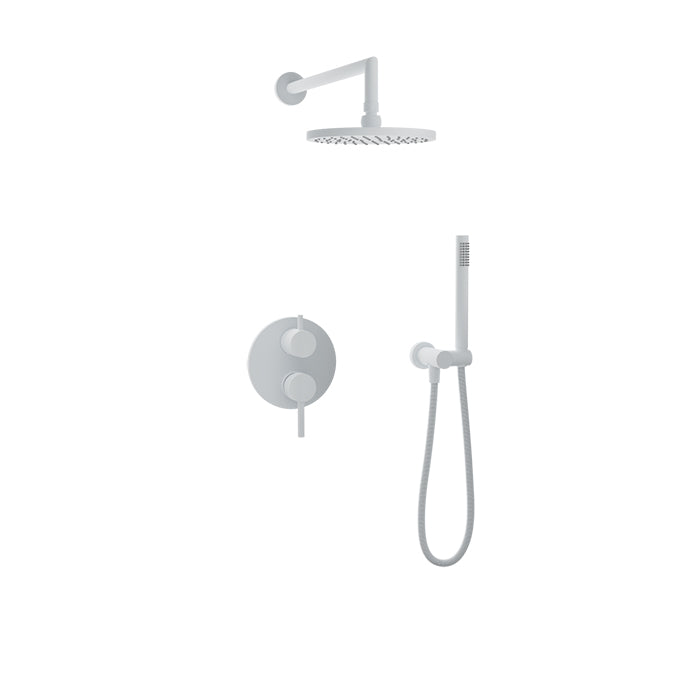 Baril Zip B66 Complete Pressure-Balanced Shower Kit with Rain Head & Hand Shower - White