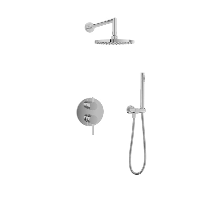 Baril Zip B66 Complete Pressure-Balanced Shower Kit with Rain Head & Hand Shower - Polished Chrome