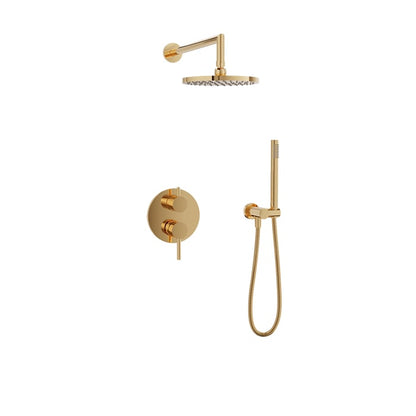 Baril Zip B66 Complete Pressure-Balanced Shower Kit with Rain Head & Hand Shower - Gold