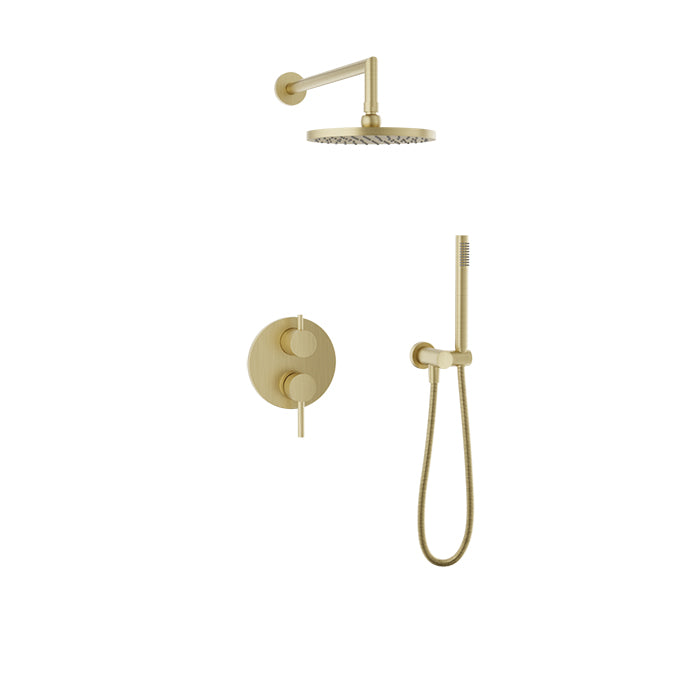 Baril Zip B66 Complete Pressure-Balanced Shower Kit with Rain Head & Hand Shower - Satin Brass